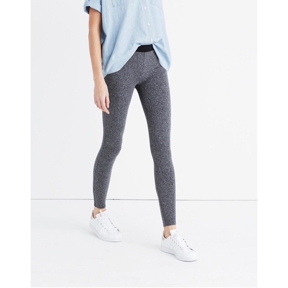 Madewell Knit Leggings Colorblock heathered gray black G2092 cotton spandex